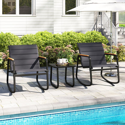 Outdoor Rocking Bistro Set, 3 Piece, Gray Patio Conversation Sets at Gallery Canada