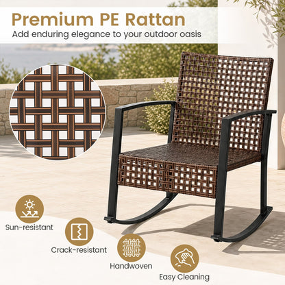 3-Piece Outdoor Rocking Chair Set, Gray