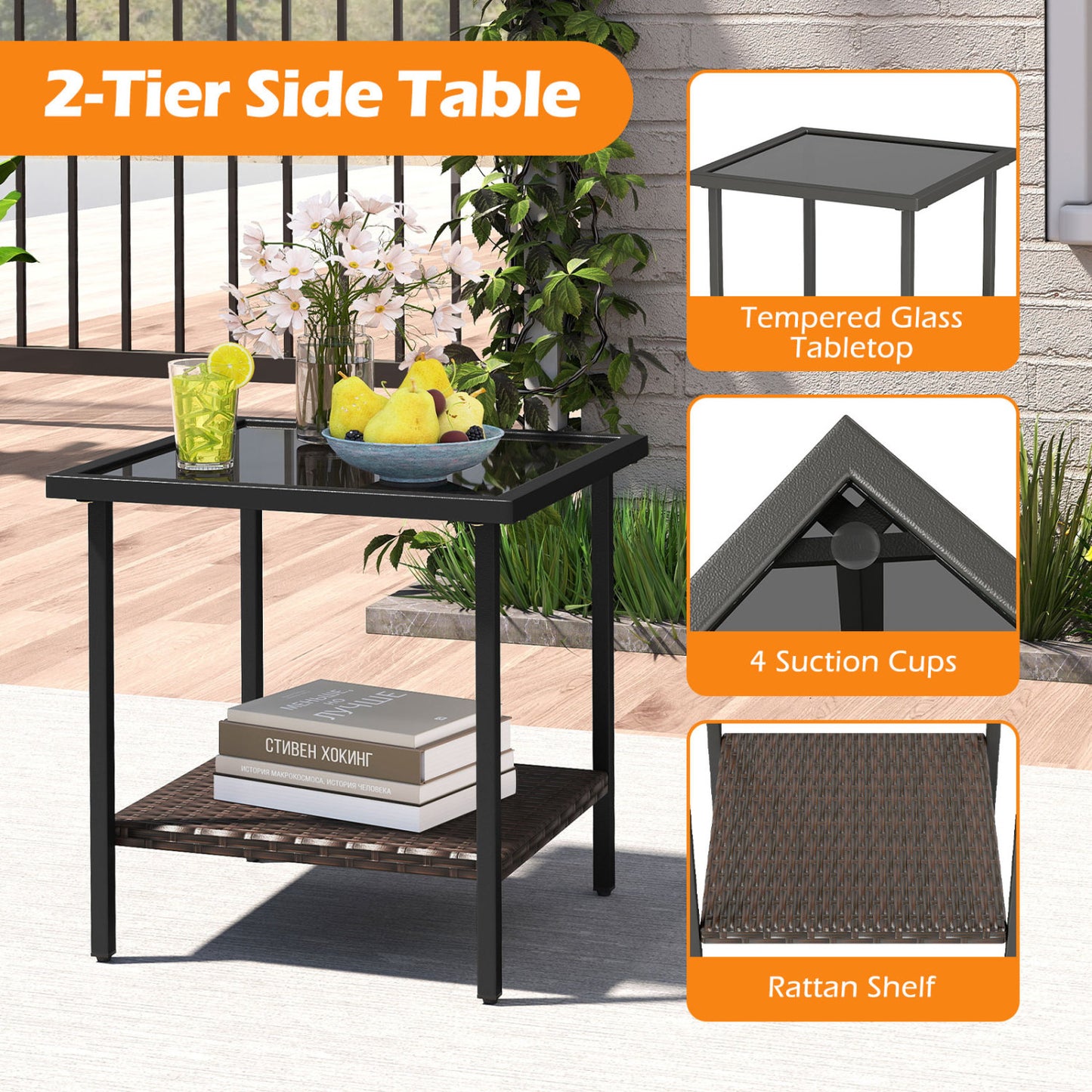 Outdoor Swivel Chair Set, 3 Piece, With Tempered Glass Side Table, Gray Patio Conversation Sets at Gallery Canada