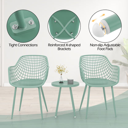 3 Piece Patio Chair Set with PP Seat and Tabletop for Porch, Green Patio Conversation Sets at Gallery Canada
