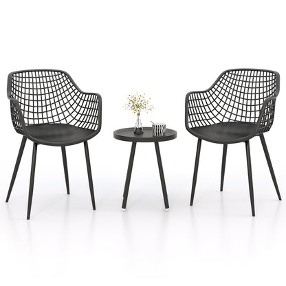 3 Piece Patio Chair Set, PP Seat Tabletop, Black Patio Conversation Sets at Gallery Canada