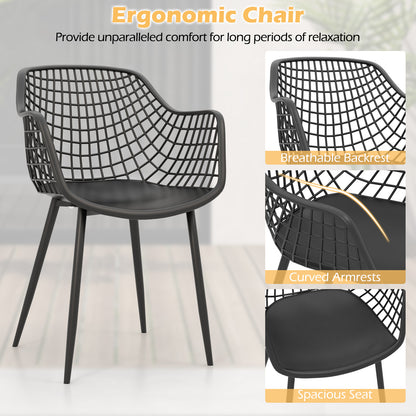 3 Piece Patio Chair Set, PP Seat Tabletop, Black Patio Conversation Sets at Gallery Canada
