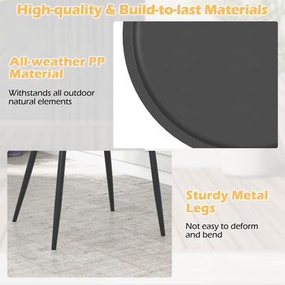 3 Piece Patio Chair Set, PP Seat Tabletop, Black Patio Conversation Sets at Gallery Canada