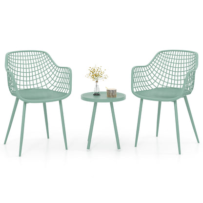 3 Piece Patio Chair Set with PP Seat and Tabletop for Porch, Green Patio Conversation Sets at Gallery Canada