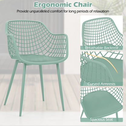 3 Piece Patio Chair Set with PP Seat and Tabletop for Porch, Green Patio Conversation Sets at Gallery Canada
