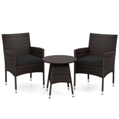 3 Piece Patio Furniture Set, Bistro Set For Porch, Black Patio Conversation Sets at Gallery Canada