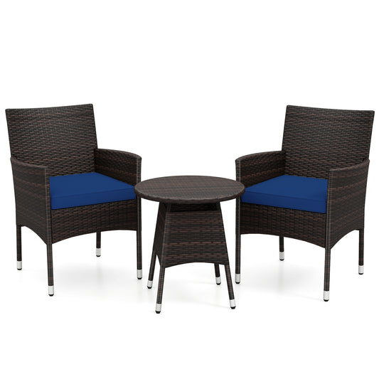 3 Piece Patio Furniture Set, Bistro Set, Navy Patio Conversation Sets Navy at Gallery Canada