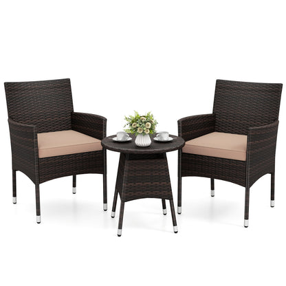 3 Piece Patio Furniture Set, Bistro Set For Porch, Beige Patio Conversation Sets Beige at Gallery Canada