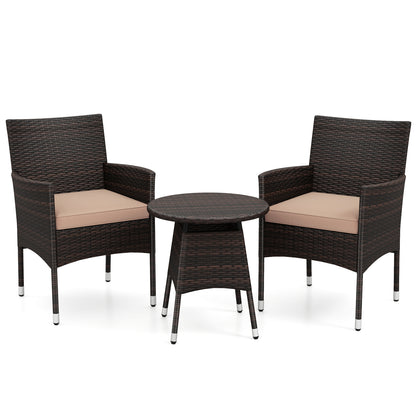 3 Piece Patio Furniture Set, Bistro Set For Porch, Beige Patio Conversation Sets at Gallery Canada