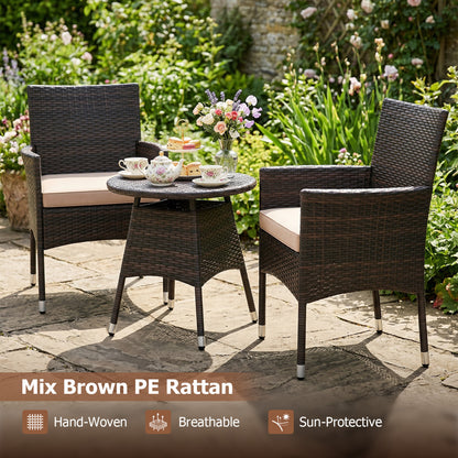 3 Piece Patio Furniture Set, Bistro Set For Porch, Beige Patio Conversation Sets at Gallery Canada