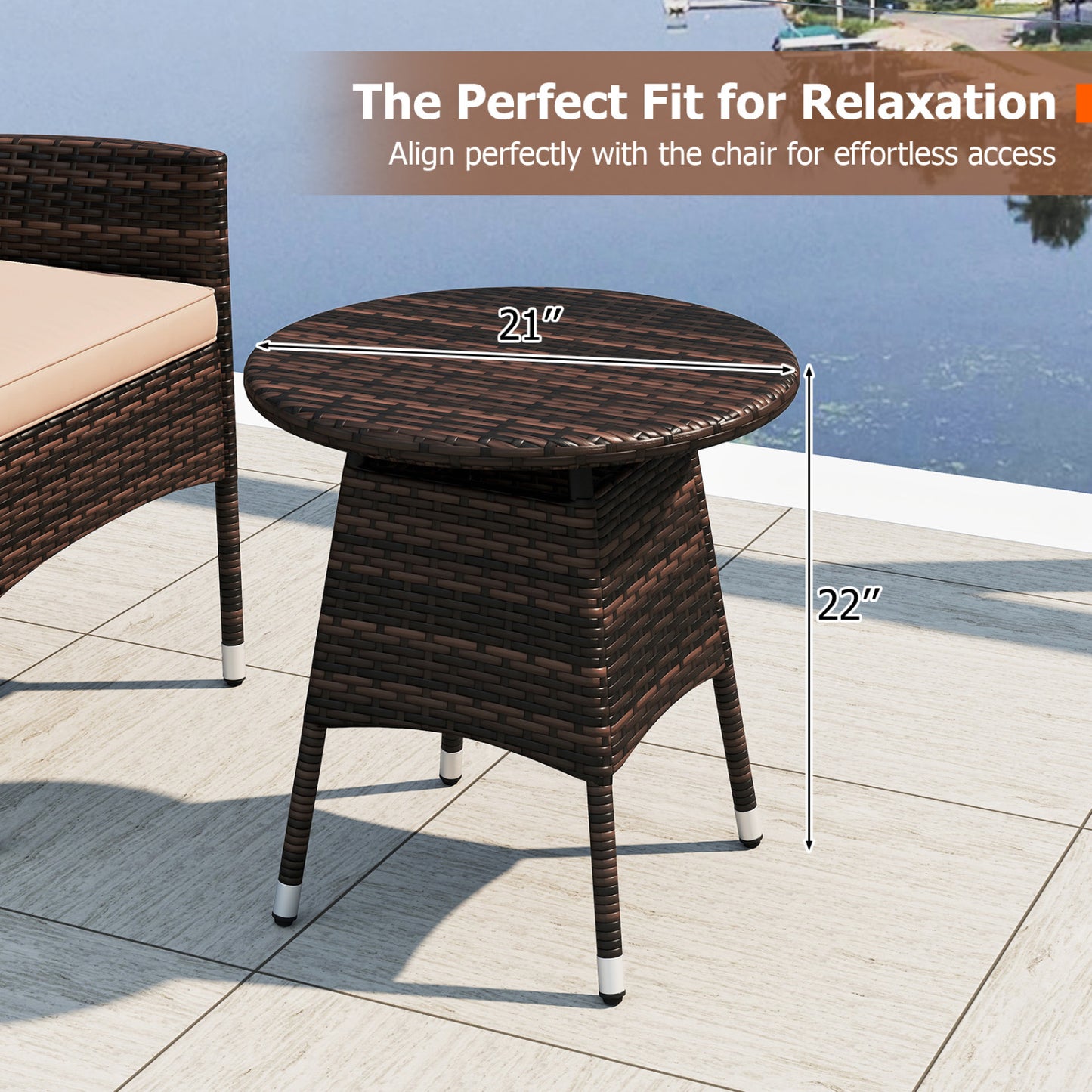 3 Piece Patio Furniture Set, Bistro Set For Porch, Beige Patio Conversation Sets at Gallery Canada