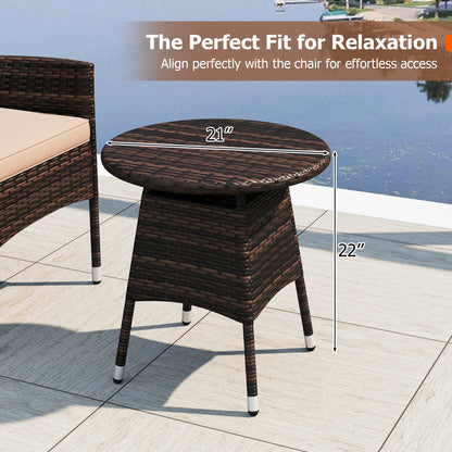 3 Piece Patio Furniture Set, Bistro Set For Porch, Beige Patio Conversation Sets at Gallery Canada