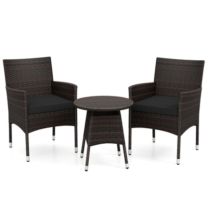3 Piece Patio Furniture Set, Bistro Set For Porch, Black Patio Conversation Sets at Gallery Canada