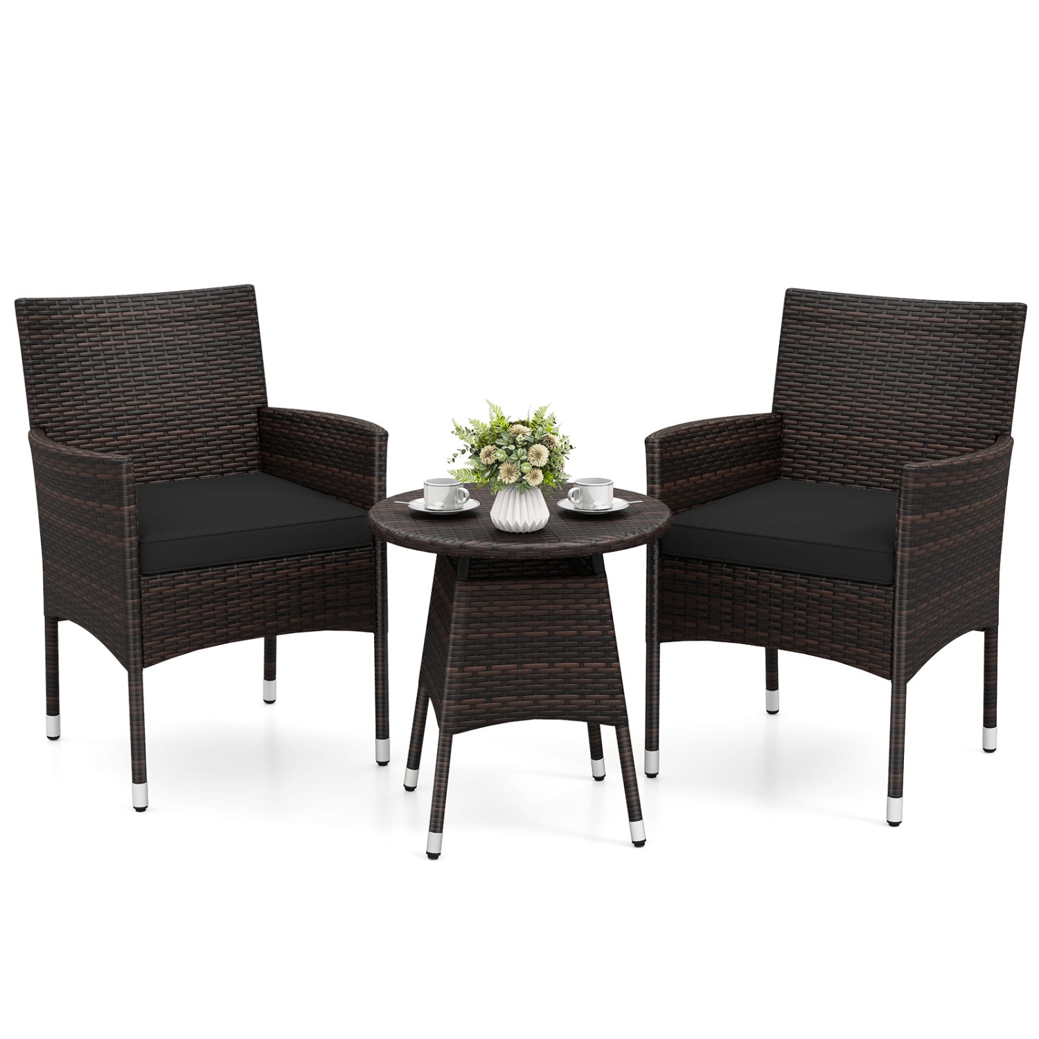 3 Piece Patio Furniture Set, Bistro Set For Porch, Black Patio Conversation Sets at Gallery Canada