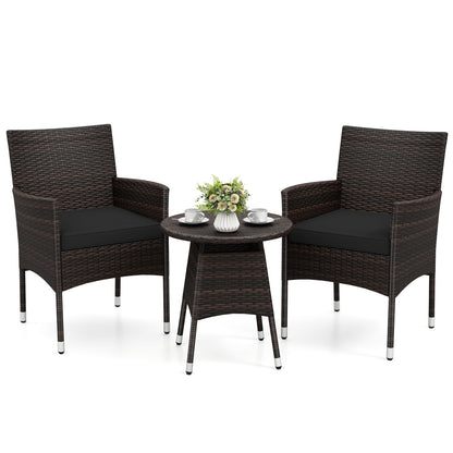 3 Piece Patio Furniture Set, Bistro Set For Porch, Black Patio Conversation Sets at Gallery Canada