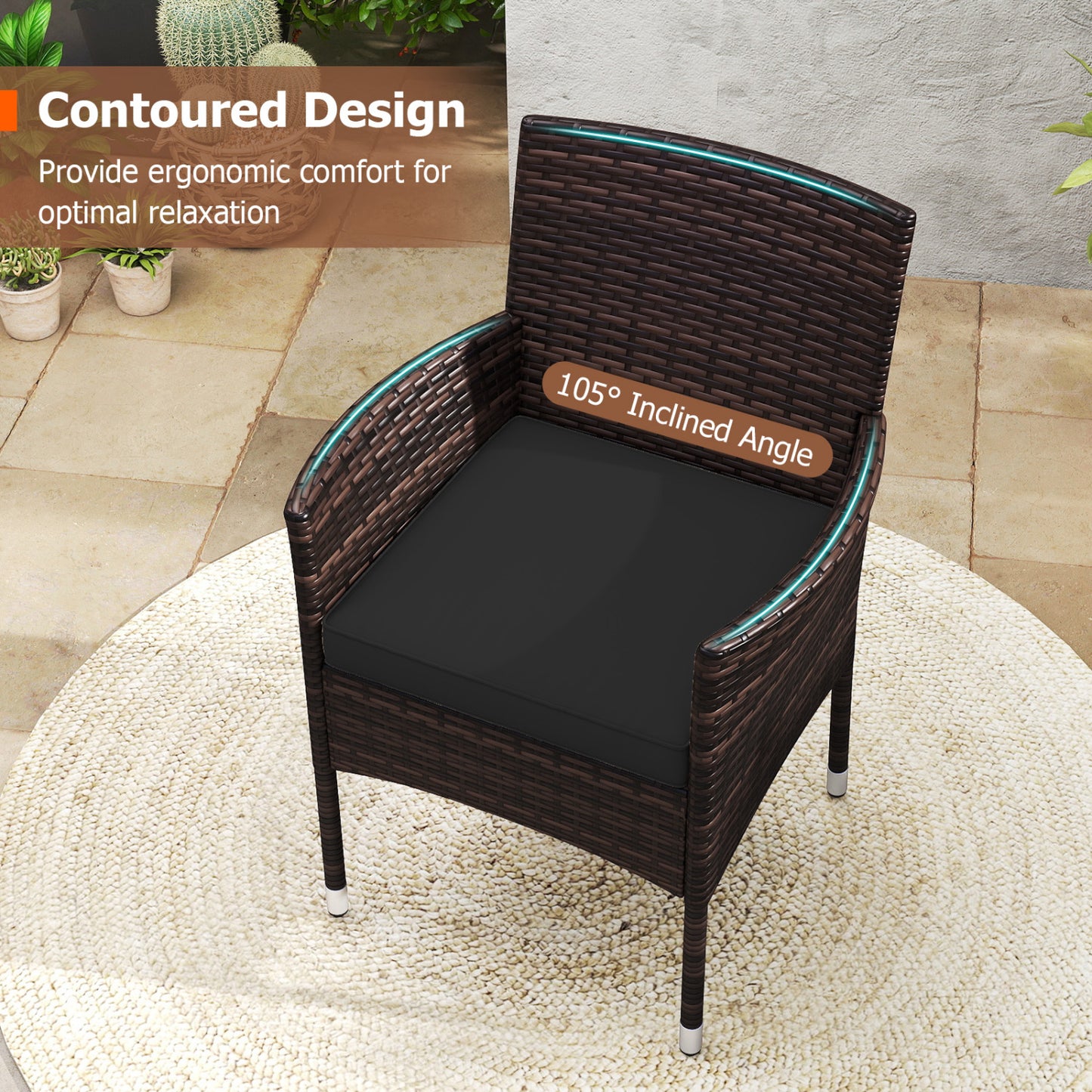 3 Piece Patio Furniture Set, Bistro Set For Porch, Black Patio Conversation Sets at Gallery Canada