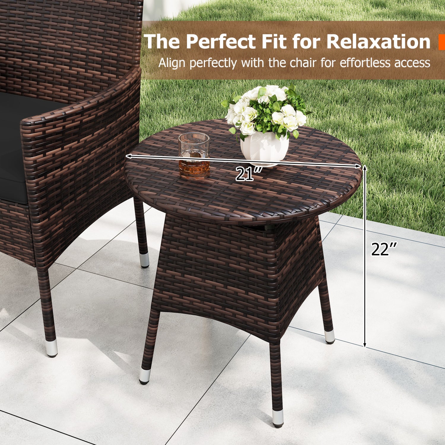 3 Piece Patio Furniture Set, Bistro Set For Porch, Black Patio Conversation Sets at Gallery Canada