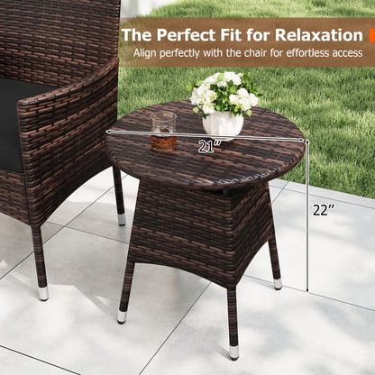 3 Piece Patio Furniture Set, Bistro Set For Porch, Black Patio Conversation Sets at Gallery Canada