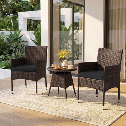 3 Piece Patio Furniture Set, Bistro Set For Porch, Black Patio Conversation Sets at Gallery Canada