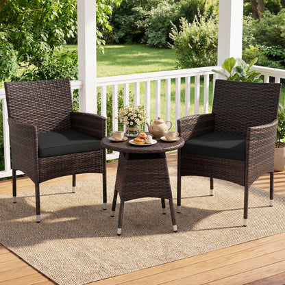3 Piece Patio Furniture Set, Bistro Set For Porch, Black Patio Conversation Sets at Gallery Canada