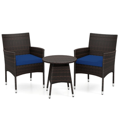 3 Piece Patio Furniture Set, Bistro Set, Navy Patio Conversation Sets at Gallery Canada