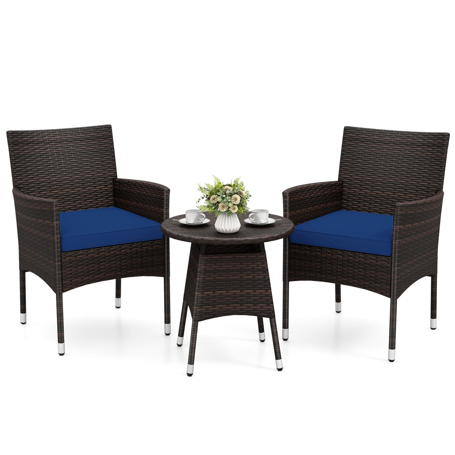 3 Piece Patio Furniture Set, Bistro Set, Navy Patio Conversation Sets Navy at Gallery Canada