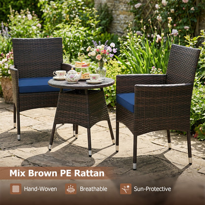 3 Piece Patio Furniture Set, Bistro Set, Navy Patio Conversation Sets at Gallery Canada