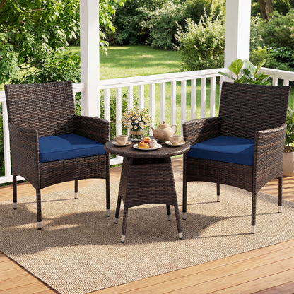 3 Piece Patio Furniture Set, Bistro Set, Navy Patio Conversation Sets at Gallery Canada