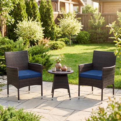 3 Piece Patio Furniture Set, Bistro Set, Navy Patio Conversation Sets at Gallery Canada