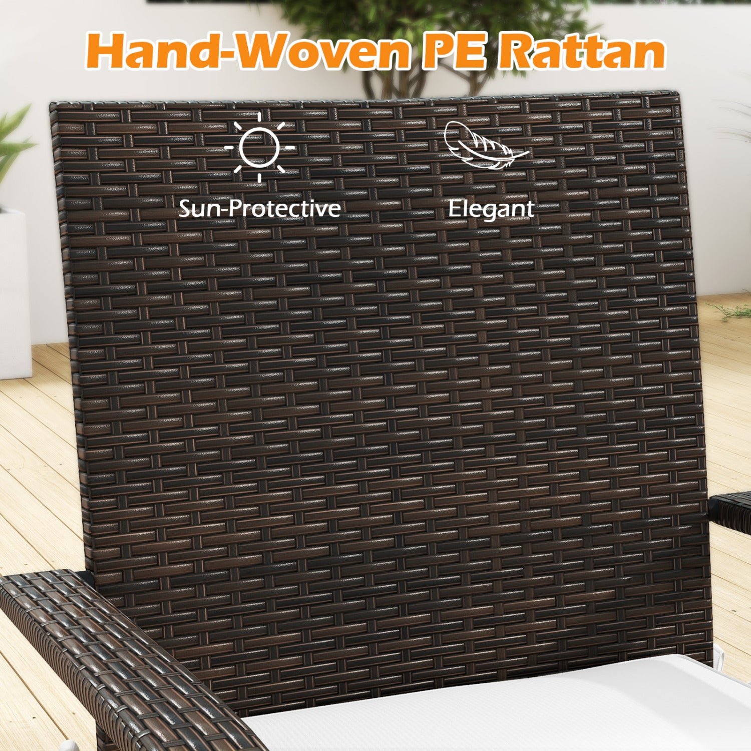 3-Piece Patio Set, PE Rattan Wicker Chairs, Tempered Glass Table, White Patio Conversation Sets at Gallery Canada