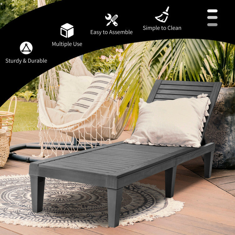 3-Piece Patio Lounge Set, Adjustable Recliner Chairs, Round Side Table Outdoor Chaise Lounges at Gallery Canada