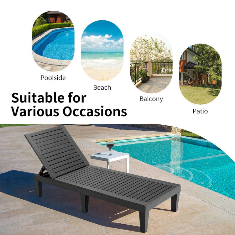 3-Piece Patio Lounge Set, Adjustable Recliner Chairs, Round Side Table Outdoor Chaise Lounges at Gallery Canada