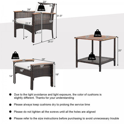 3-Piece Patio Lounge Set, Umbrella & Side Table