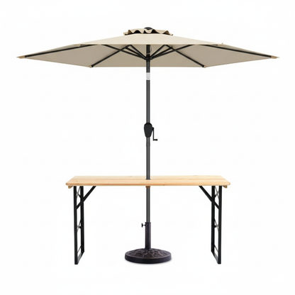 3-Piece Patio Picnic Table Set: Adjustable Wooden Picnic Table + Umbrella + Umbrella Base Picnic Tables Options at Gallery Canada