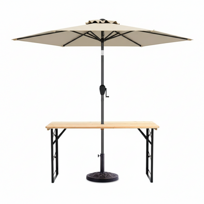 3-Piece Patio Picnic Table Set, Adjustable Wooden Table, Umbrella With Base Picnic Tables Options at Gallery Canada
