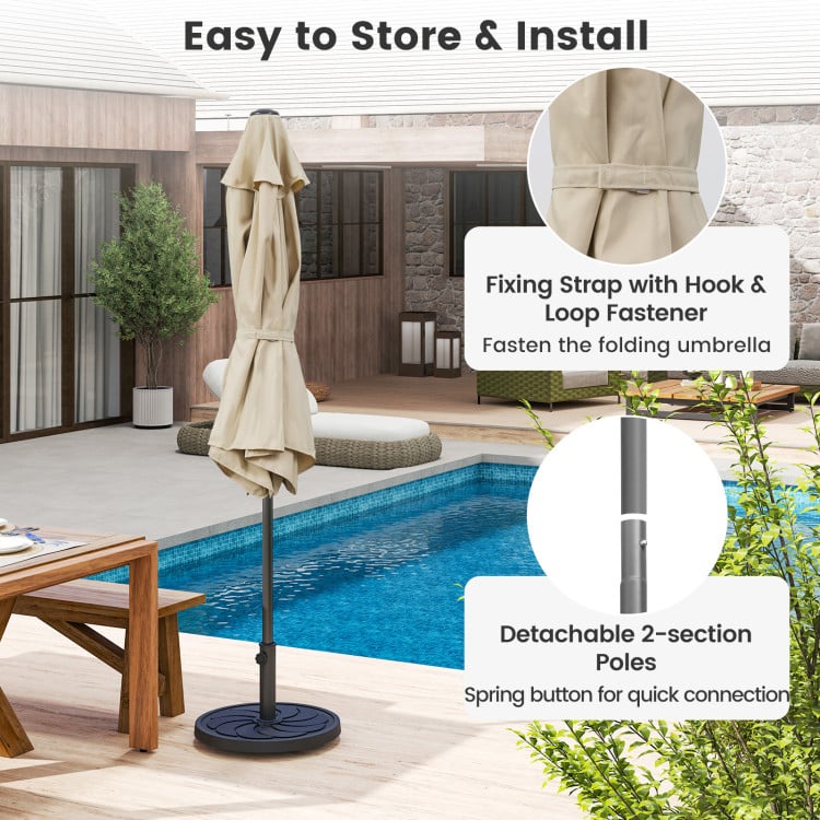 3-Piece Patio Picnic Table Set: Adjustable Wooden Picnic Table + Umbrella + Umbrella Base Picnic Tables at Gallery Canada