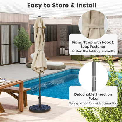 3-Piece Patio Picnic Table Set: Adjustable Wooden Picnic Table + Umbrella + Umbrella Base Picnic Tables at Gallery Canada