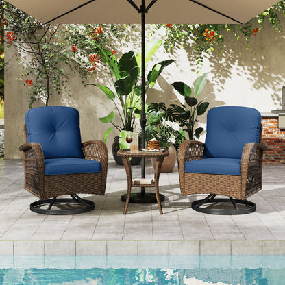 3-Piece Patio Swivel Rocker Set, Navy Patio Rocking Chairs & Gliders at Gallery Canada