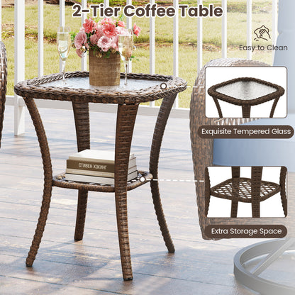 3-Piece Patio Swivel Rocker Set, Navy Patio Rocking Chairs & Gliders at Gallery Canada