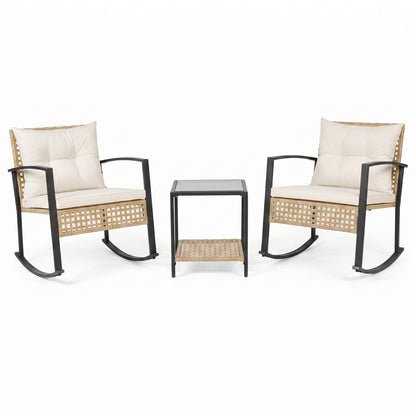 3-Piece Rattan Wicker Patio Conversation Set