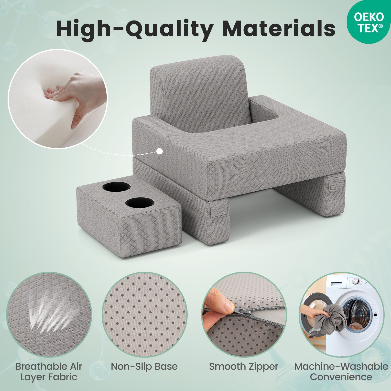 3-Piece Reading Pillow Set Extra Large Lap Desk with Coaster, Gray Bedding at Gallery Canada