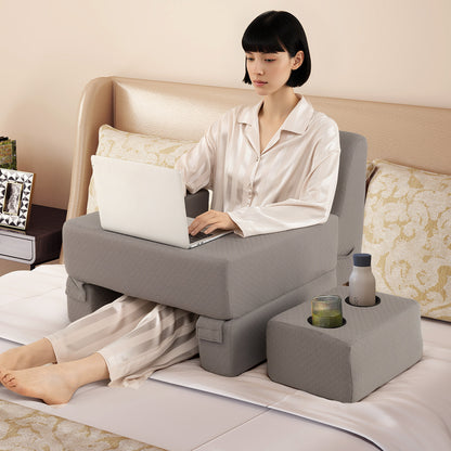 3-Piece Reading Pillow Set Extra Large Lap Desk with Coaster, Gray Bedding at Gallery Canada