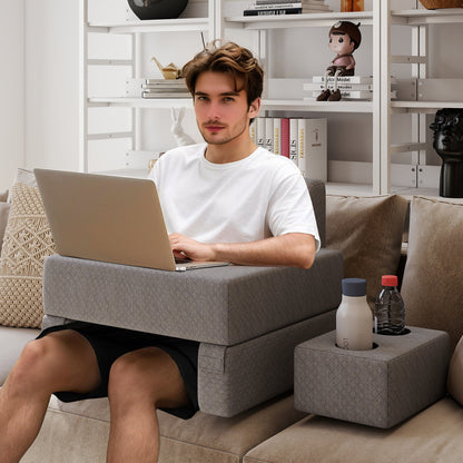 3-Piece Reading Pillow Set Extra Large Lap Desk with Coaster, Gray Bedding at Gallery Canada