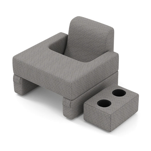 3-Piece Reading Pillow Set Extra Large Lap Desk with Coaster, Gray Bedding Gray at Gallery Canada