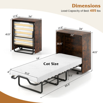 3-Piece Living Room Set, Teddy Sofa, Bookshelf, Foldable Murphy Bed Folding Beds at Gallery Canada