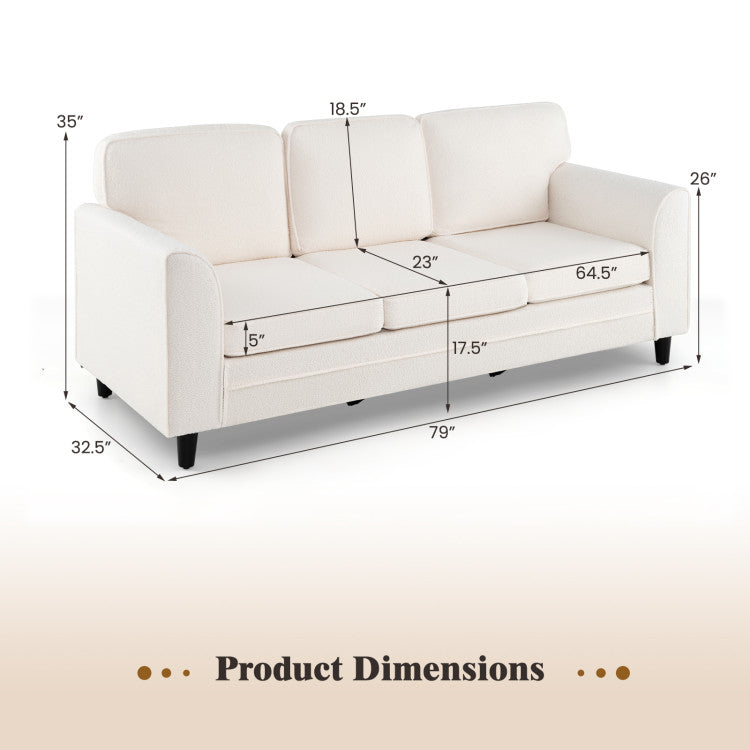 3-Piece Living Room Set, Teddy Sofa, Bookshelf, Foldable Murphy Bed Folding Beds at Gallery Canada