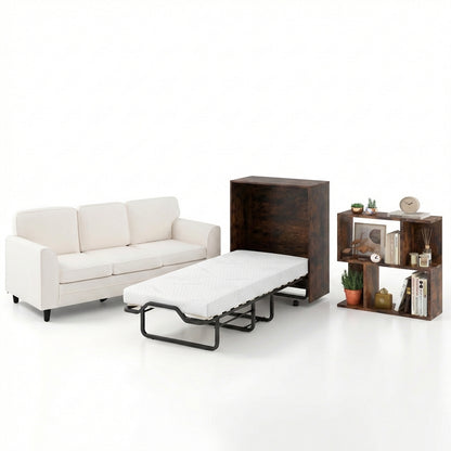 3-Piece Living Room Set, Teddy Sofa, Bookshelf, Foldable Murphy Bed Folding Beds at Gallery Canada