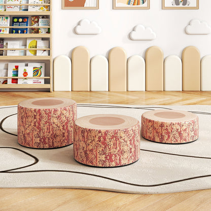 3-Piece Tree Stump Stool Set with Wood Printing Nature Decoration, Dark Walnut Kids Table & Chair Sets at Gallery Canada