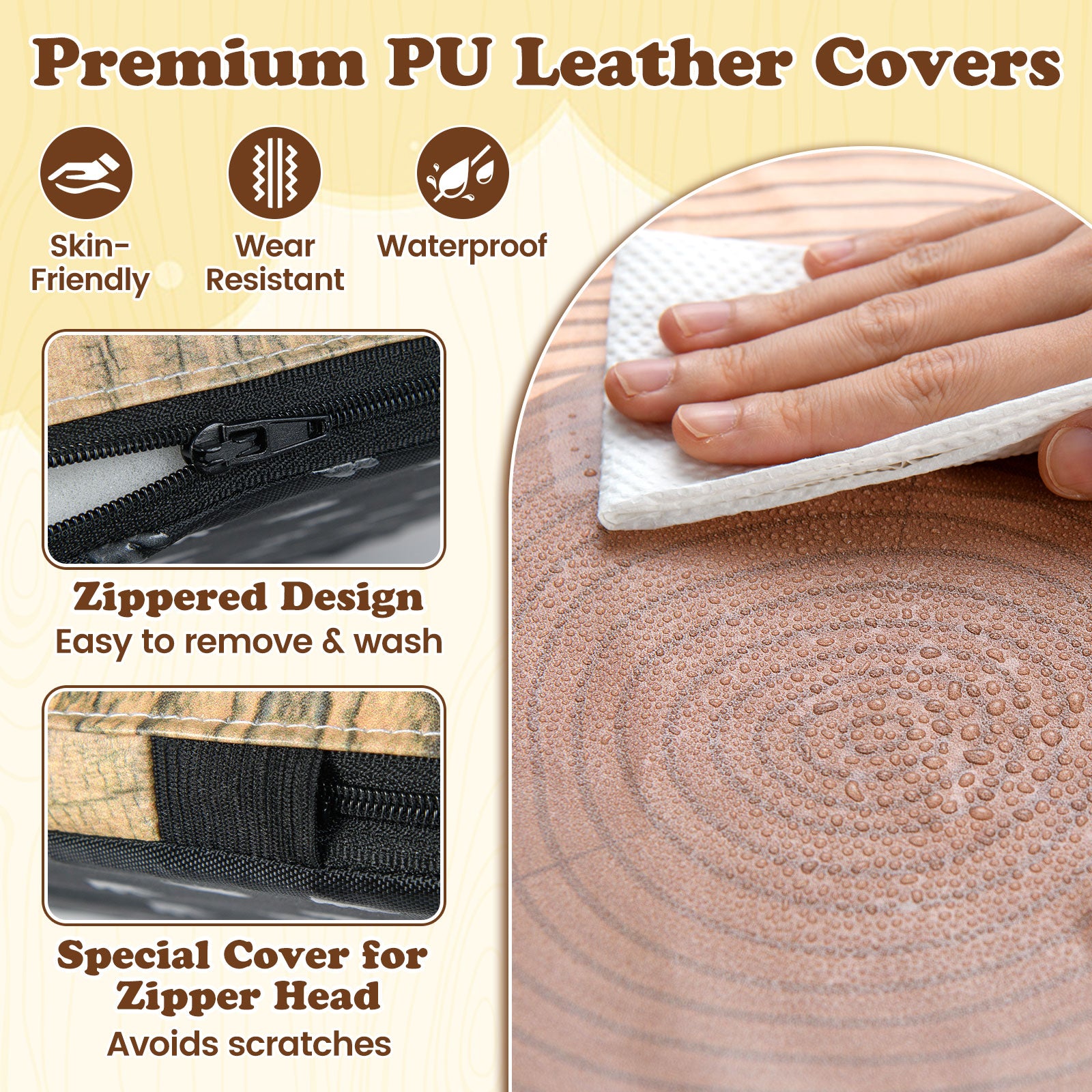 3-Piece Tree Stump Stool Set with Wood Printing Nature Decoration, Natural Kids Table & Chair Sets at Gallery Canada