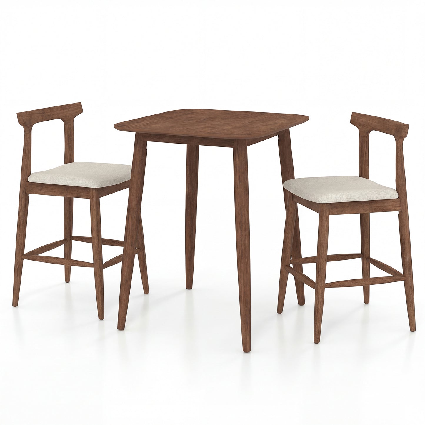 3 Piece Bar Table And Chairs, Counter Height Kitchen Table With 2 Stools Patio Bar Furniture at Gallery Canada